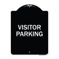 Signmission Reserved Parking Visitor Parking Heavy-Gauge Aluminum Architectural Sign, 24" x 18", BW-1824-23019 A-DES-BW-1824-23019